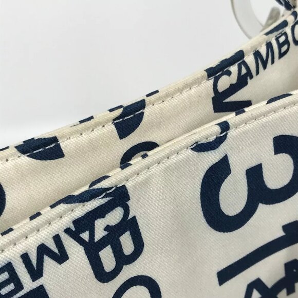 CHANEL By the Sea CC Mark Clear Chain Shoulder Tote Bag Canvas White x navy - Picture 7 of 12